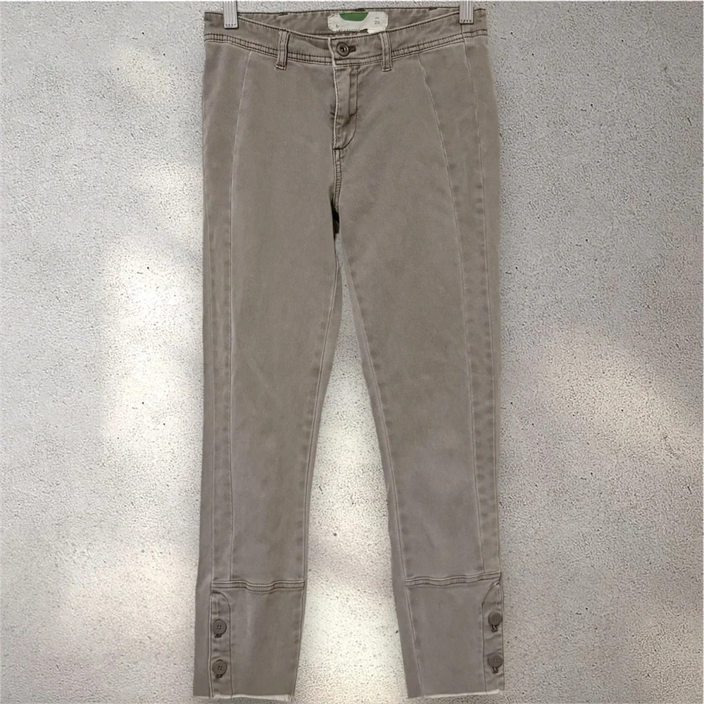 By Anthropologie Ona Skinny Leg Utility Pants Button Ankle Size 26